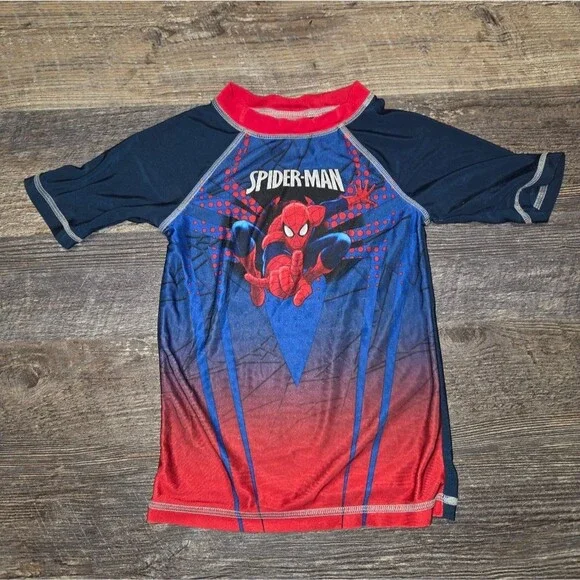 Spider Man Marvel Kids 4T Rash Guard Shirt - Picture 2 of 8